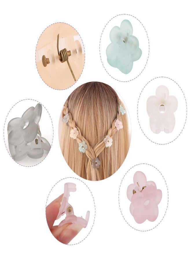 YISSION 20 Pcs Mini Flower Hair Clips for Girls Women Small Flower Claw Clips for Thin Thick Hair Tiny Hair Clips with Box Package Colorful Hair Accessories for Girls Women (5 Matte Colors) - Image 2